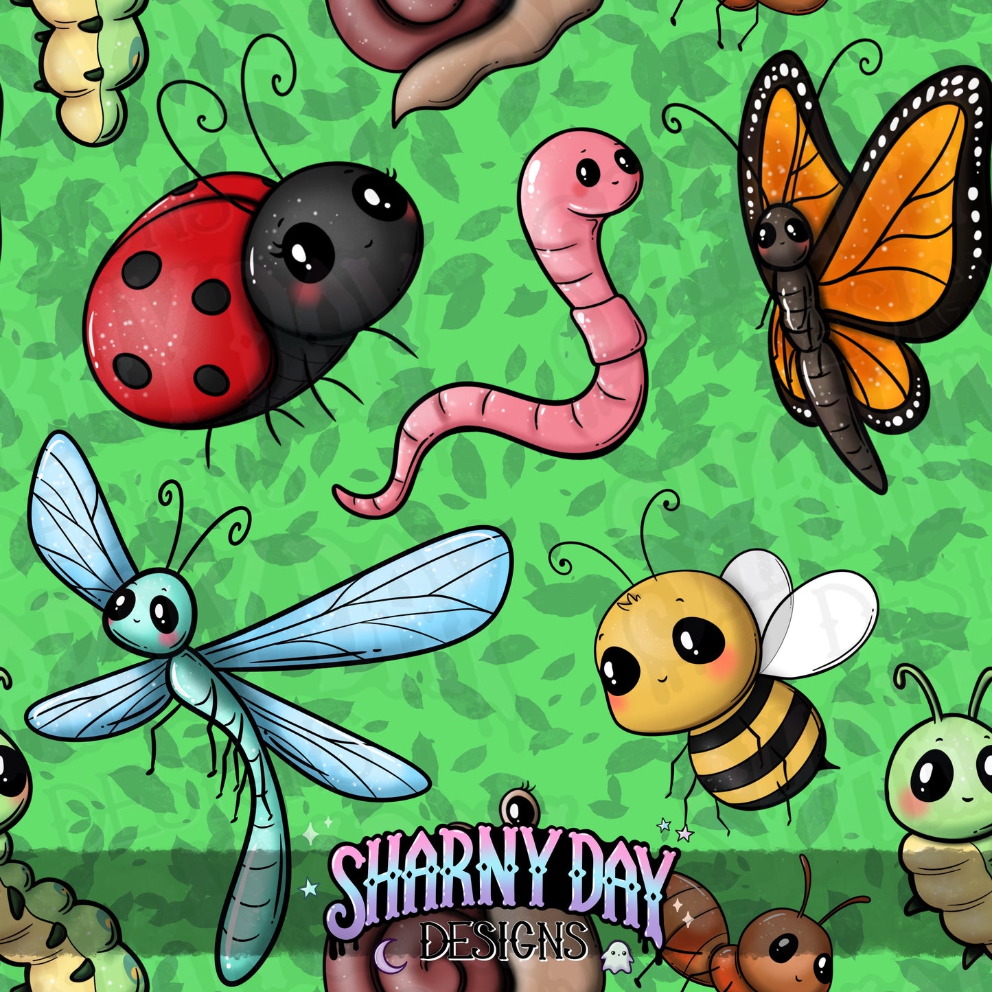 Happy Bugs Exclusive Seamless Pattern Design