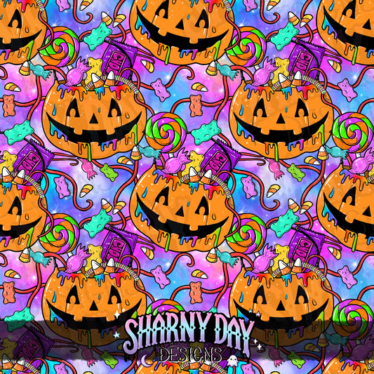 HEXTOBER - No Tricks Just Treats (dopamine) - Limited Seamless Pattern Design