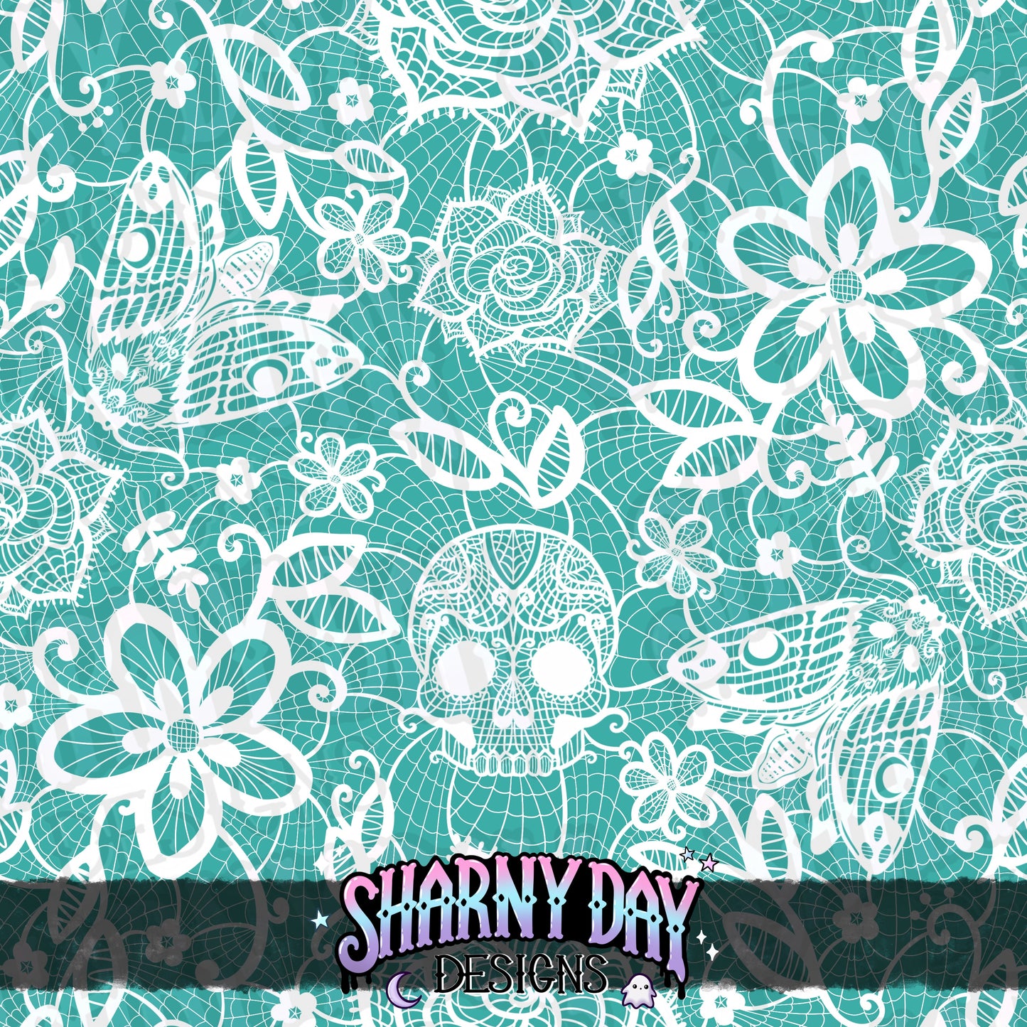 HEXTOBER - Gothic Floral Lace non-exclusive Seamless Pattern Design