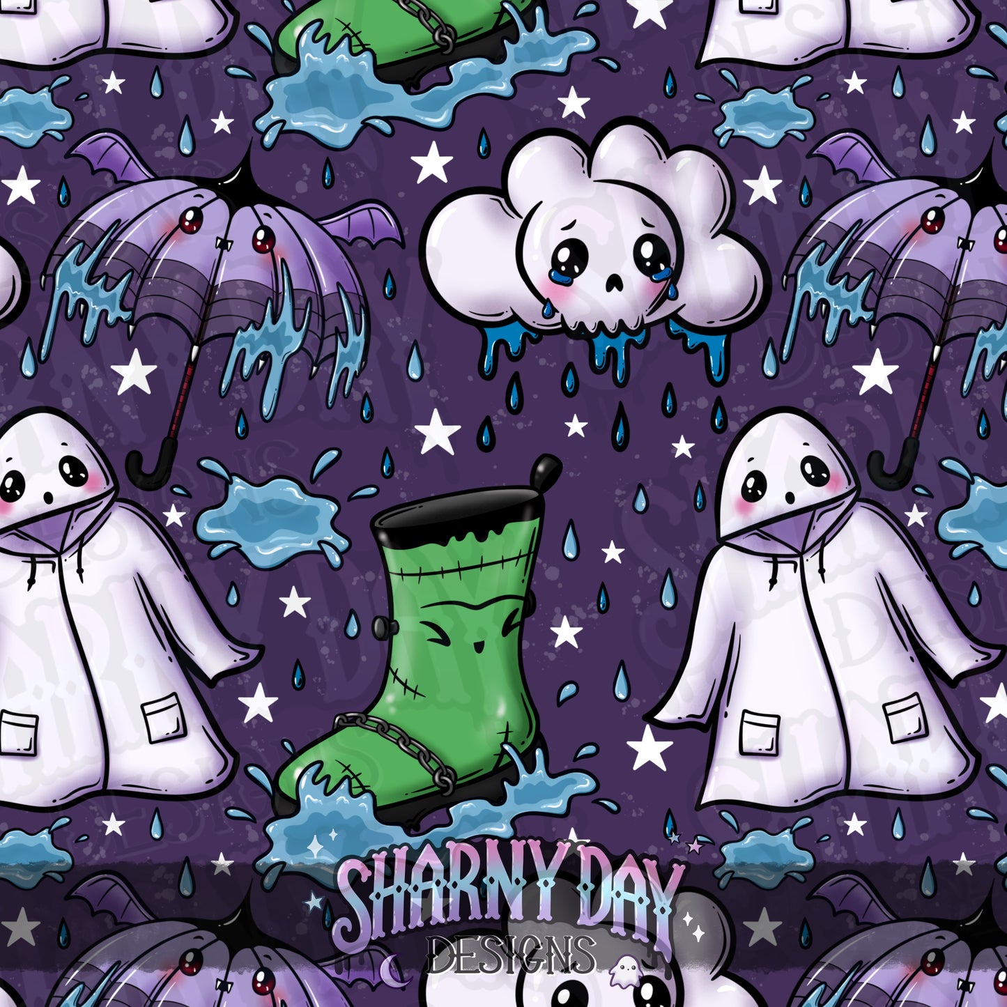 Spooky Rainy Dayz Exclusive Seamless Pattern Design