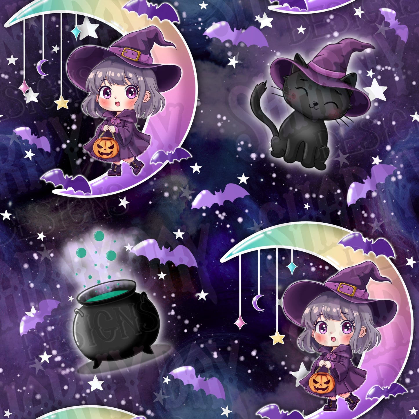 Little Witch Exclusive Seamless Pattern Design