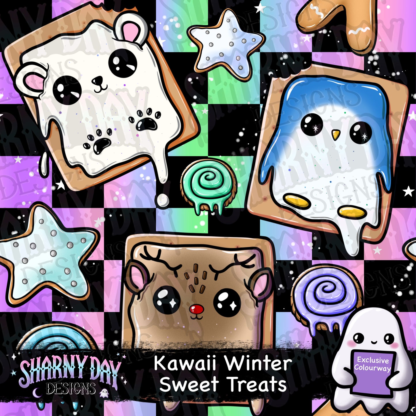 Kawaii Festive Sweet Treats Exclusive Seamless Pattern Desig