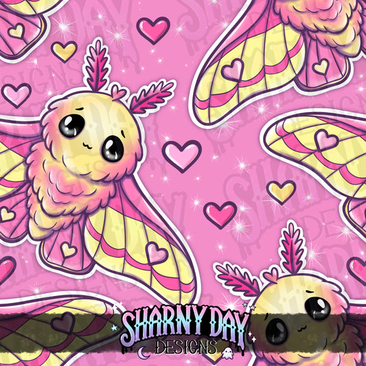 HEXTOBER - Kawaii Rosy Maple Moth Limited Seamless Pattern