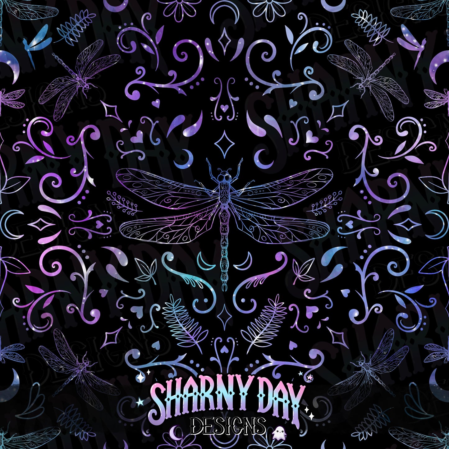 Dragonflies non-exclusive Seamless Pattern Design