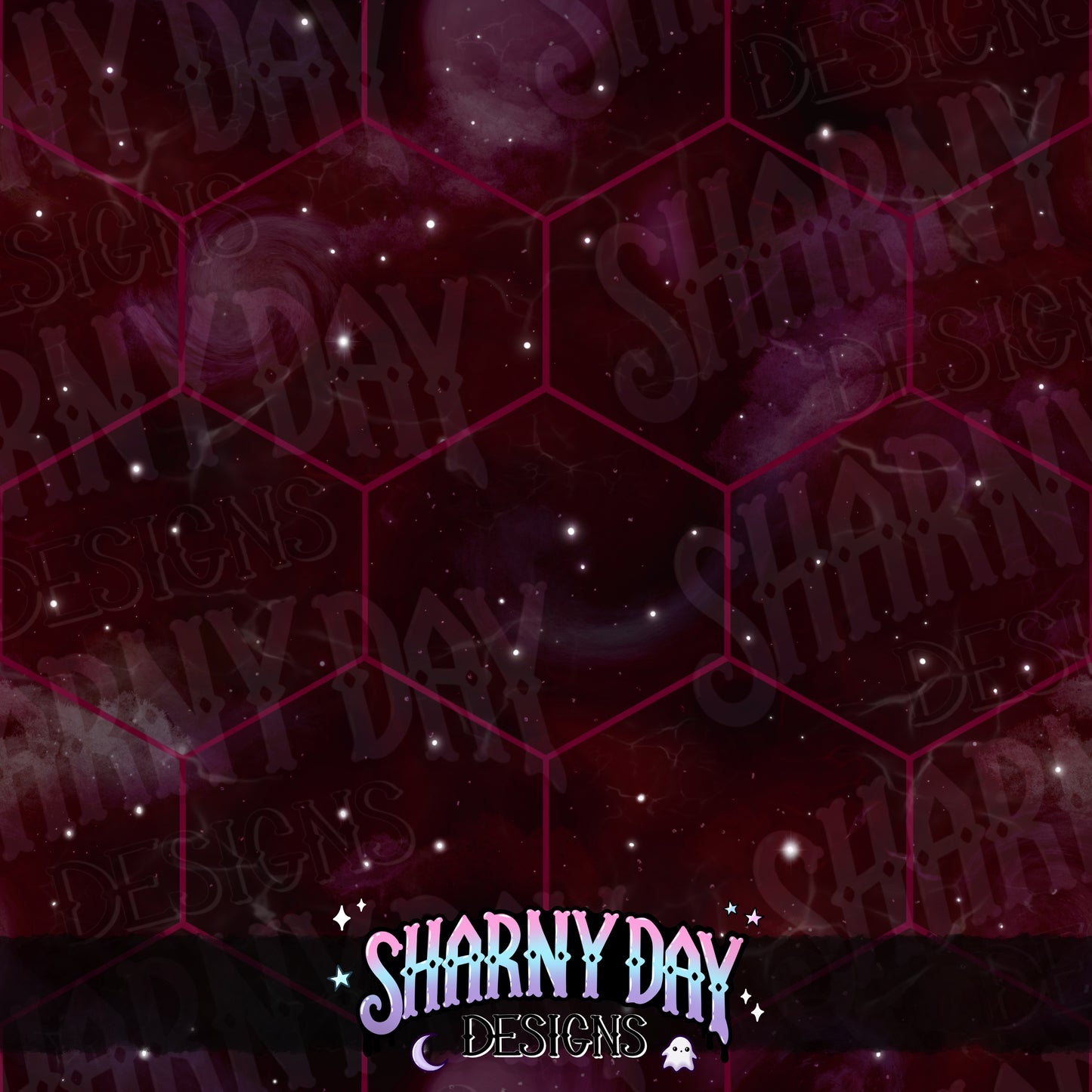 HEXTOBER - Galaxy Honeycomb non-exclusive Seamless Pattern Design