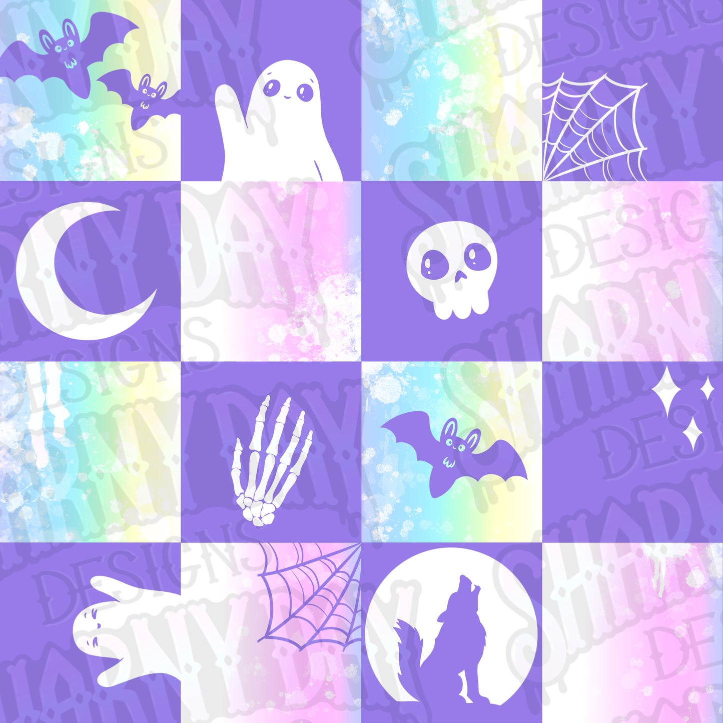 Spoopy Check non-exclusive Seamless Pattern Design