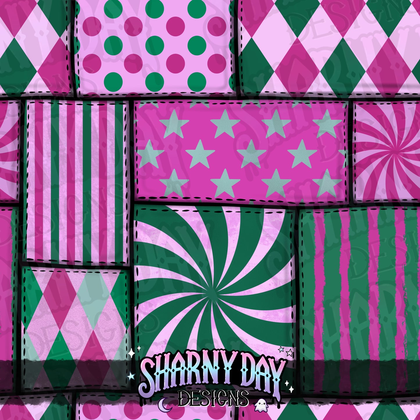 HEXTOBER - Circus Patchwork non-exclusive Seamless Pattern Design