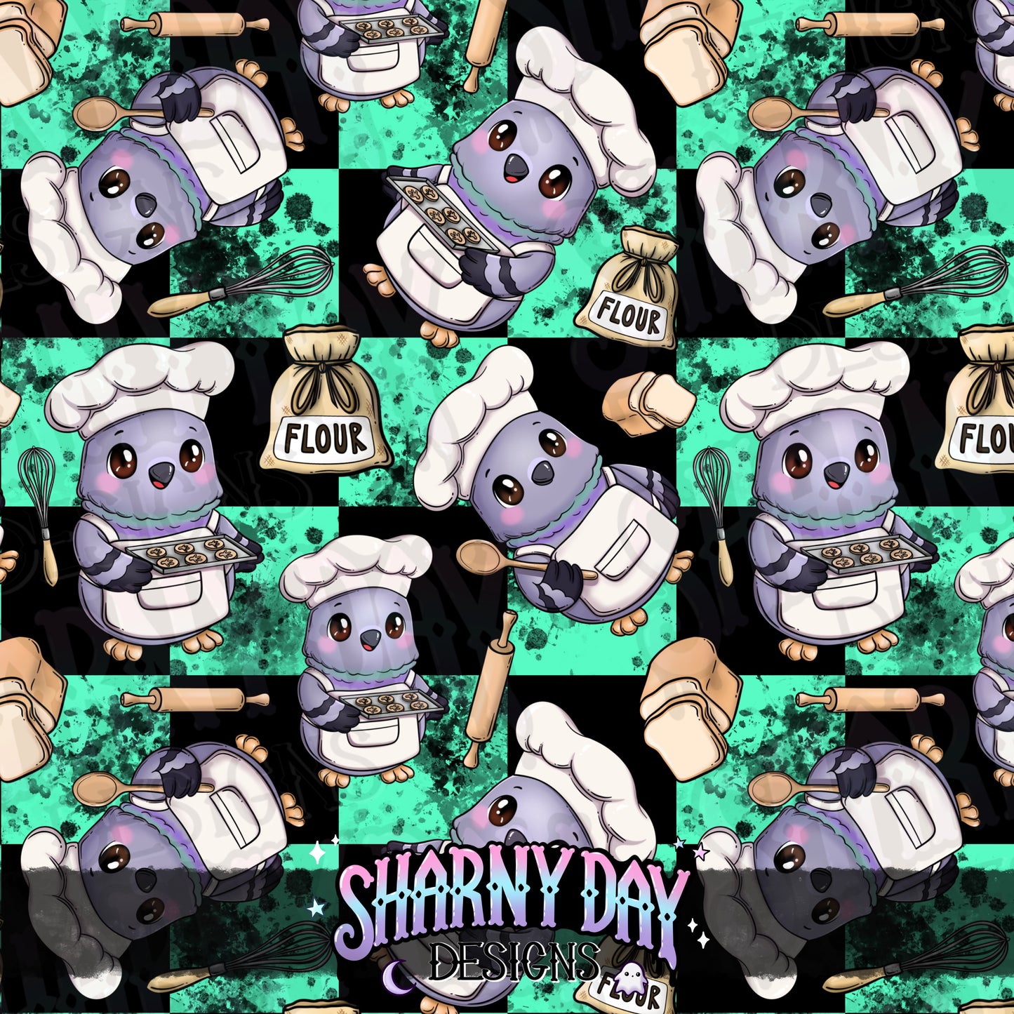Baker Pigeon Exclusive Seamless Pattern Design