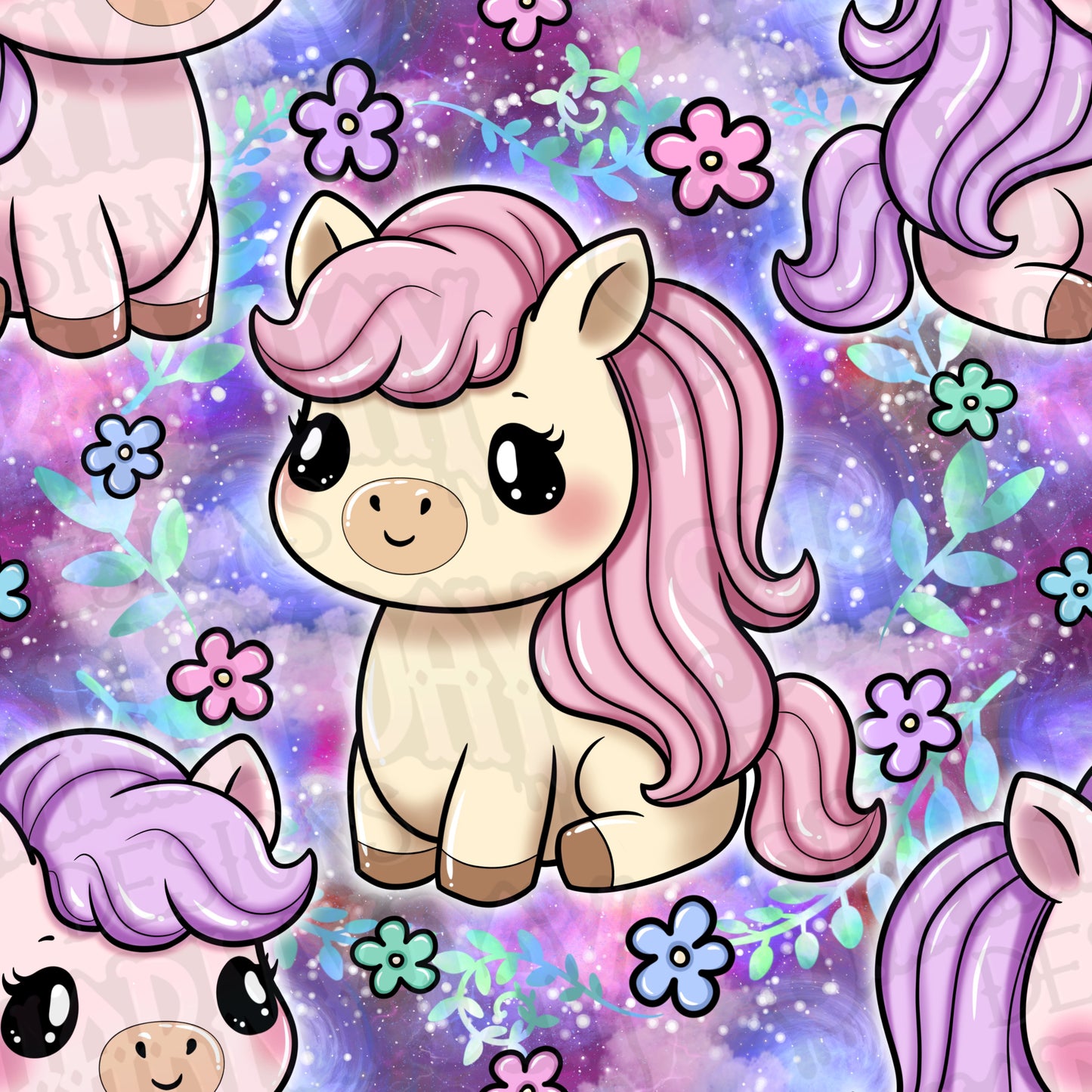 Kawaii Pony Exclusive Seamless Pattern Design
