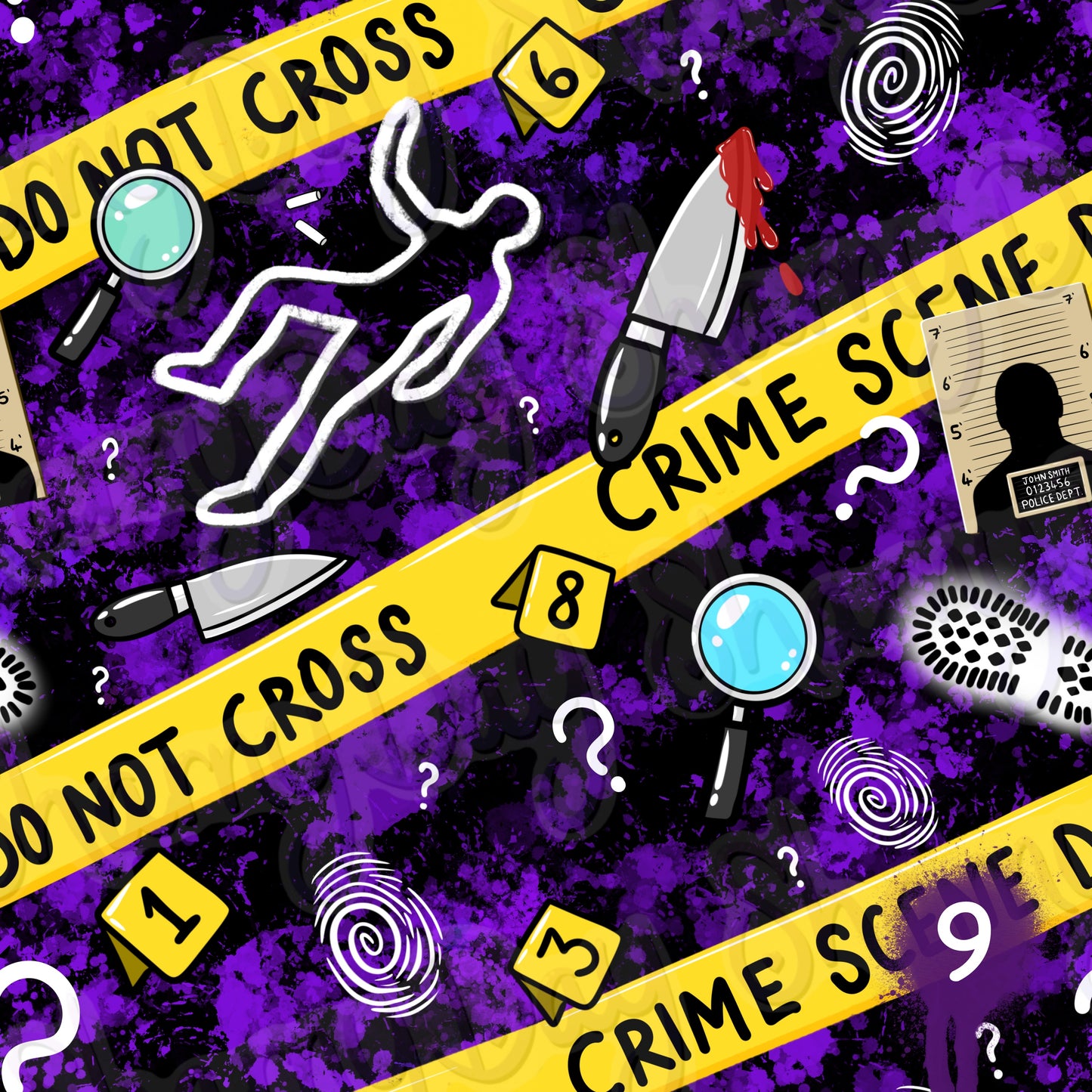 Crime Scene Exclusive Seamless Pattern