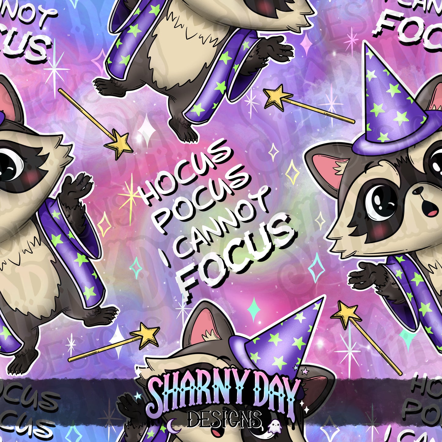 Hocus Pocus I Cannot Focus Exclusive Seamless Pattern Design