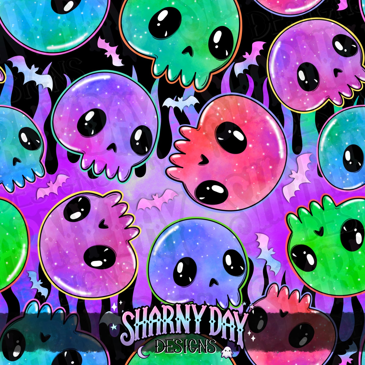 Galaxy Skulls Exclusive Seamless Pattern Design