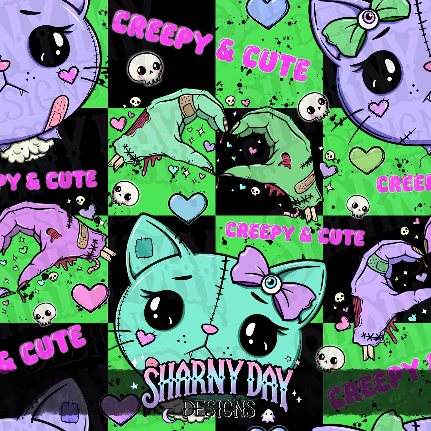 Gurokawa Kitty Exclusive Seamless Pattern Design