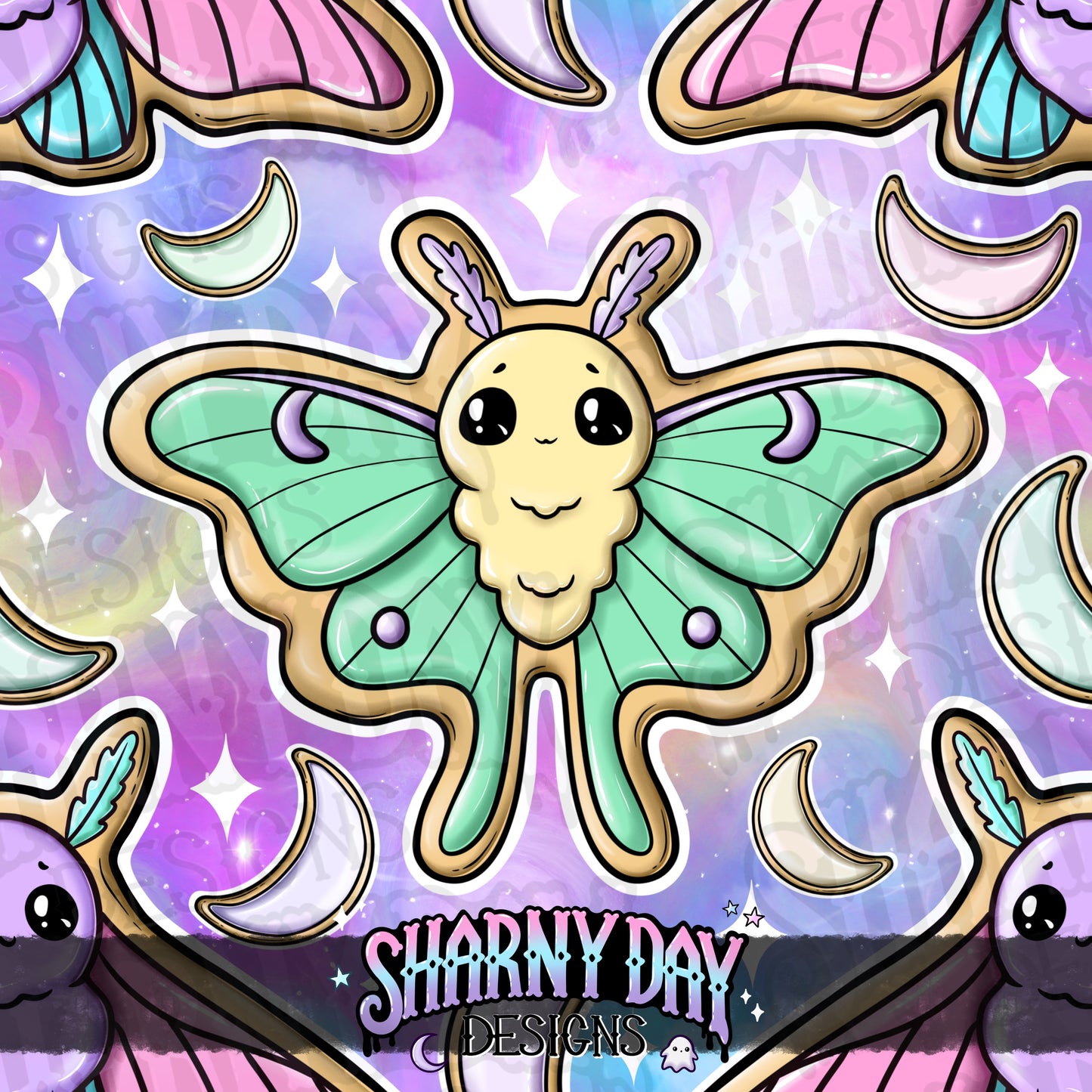 HEXTOBER - Moth Cookies Exclusive Seamless Pattern Design