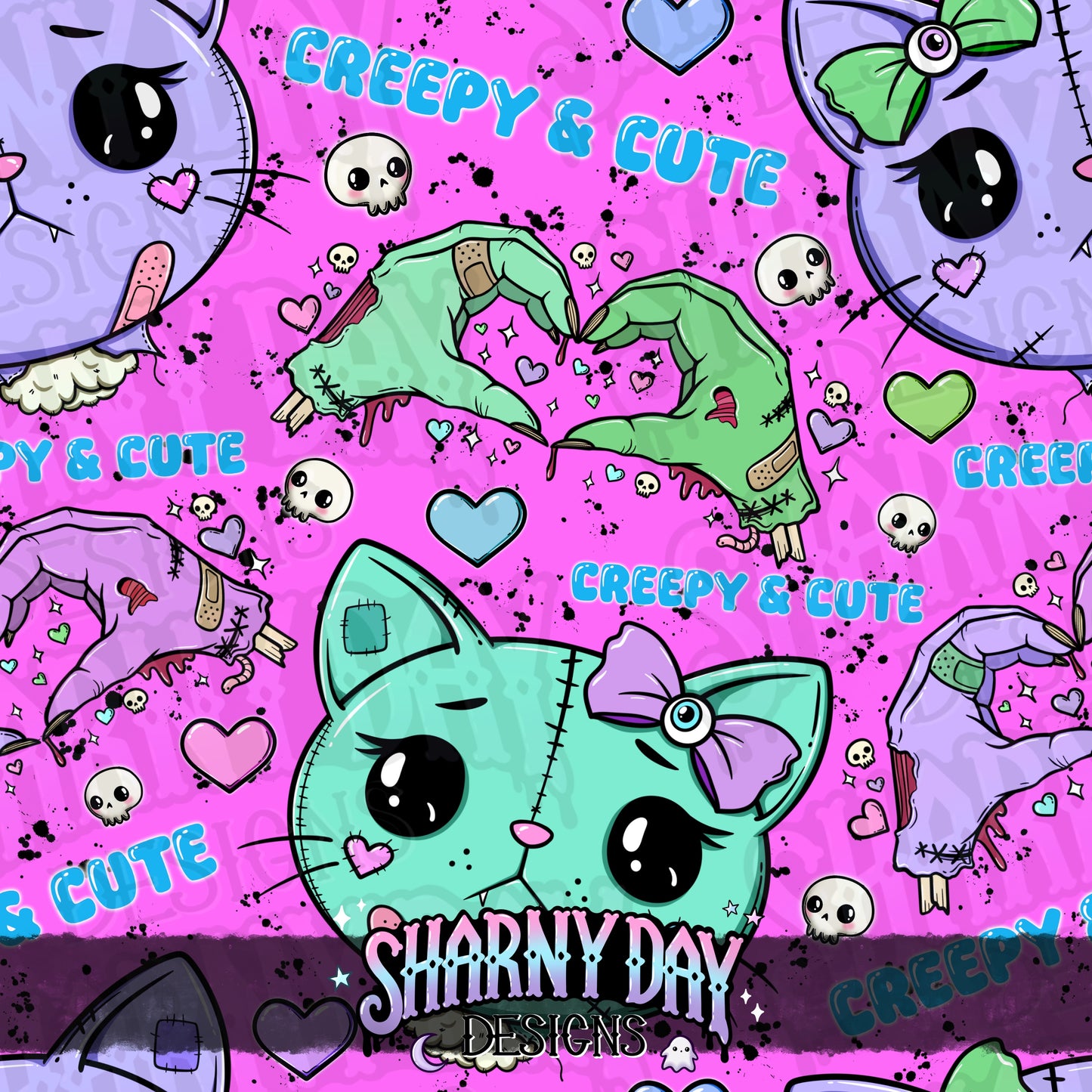 Gurokawa Kitty Exclusive Seamless Pattern Design