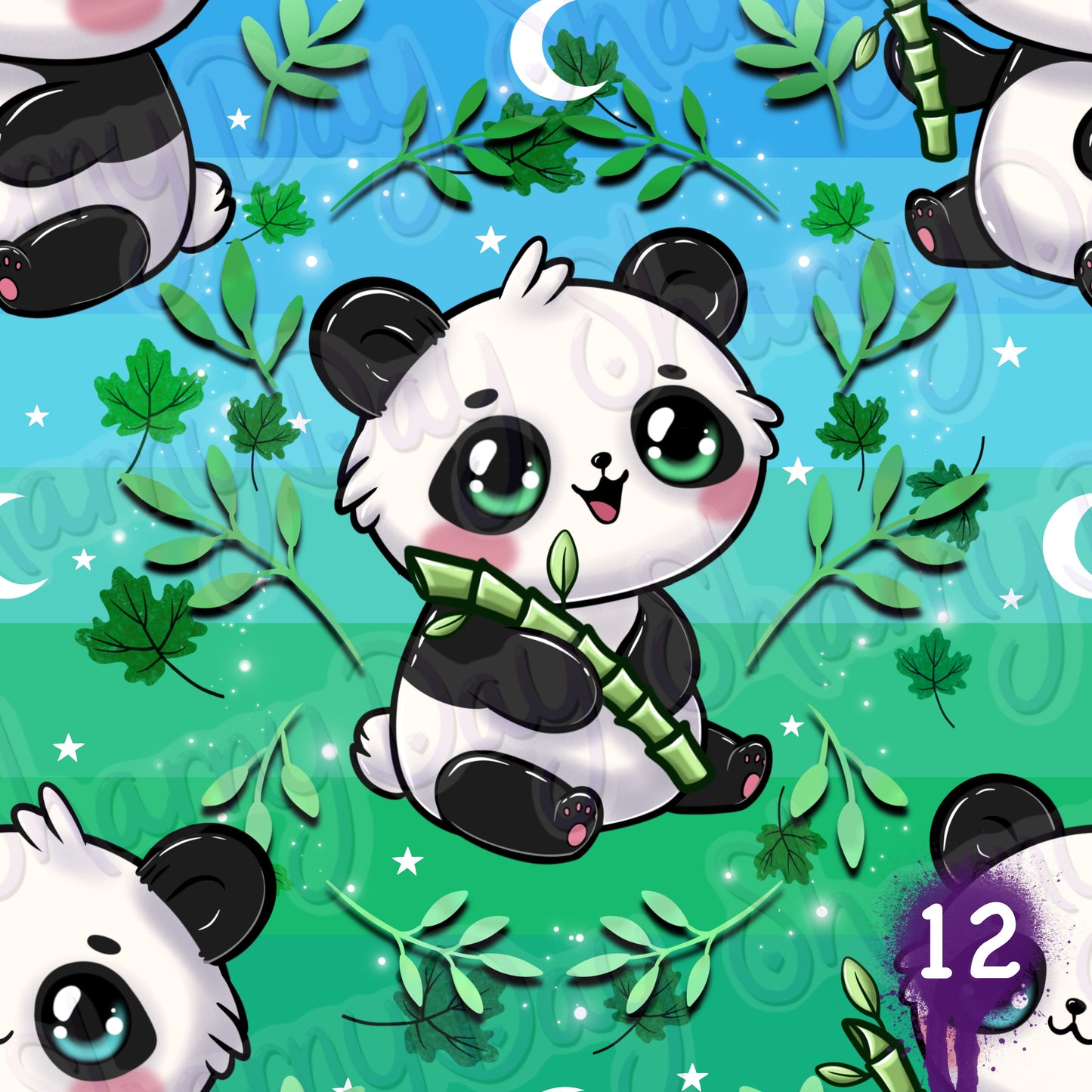 Kawaii Pandas Exclusive Seamless Pattern