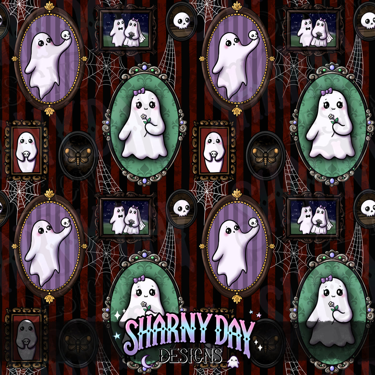 HEXTOBER - Ghostie Wall Hangings (portrait) - Exclusive Seamless Pattern Design