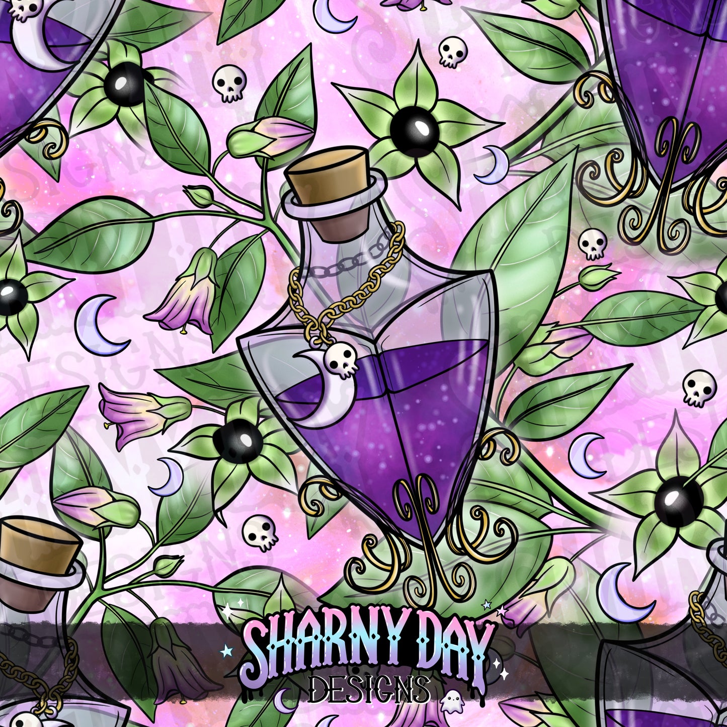 HEXTOBER - Belladonna Limited Exclusive Seamless Pattern