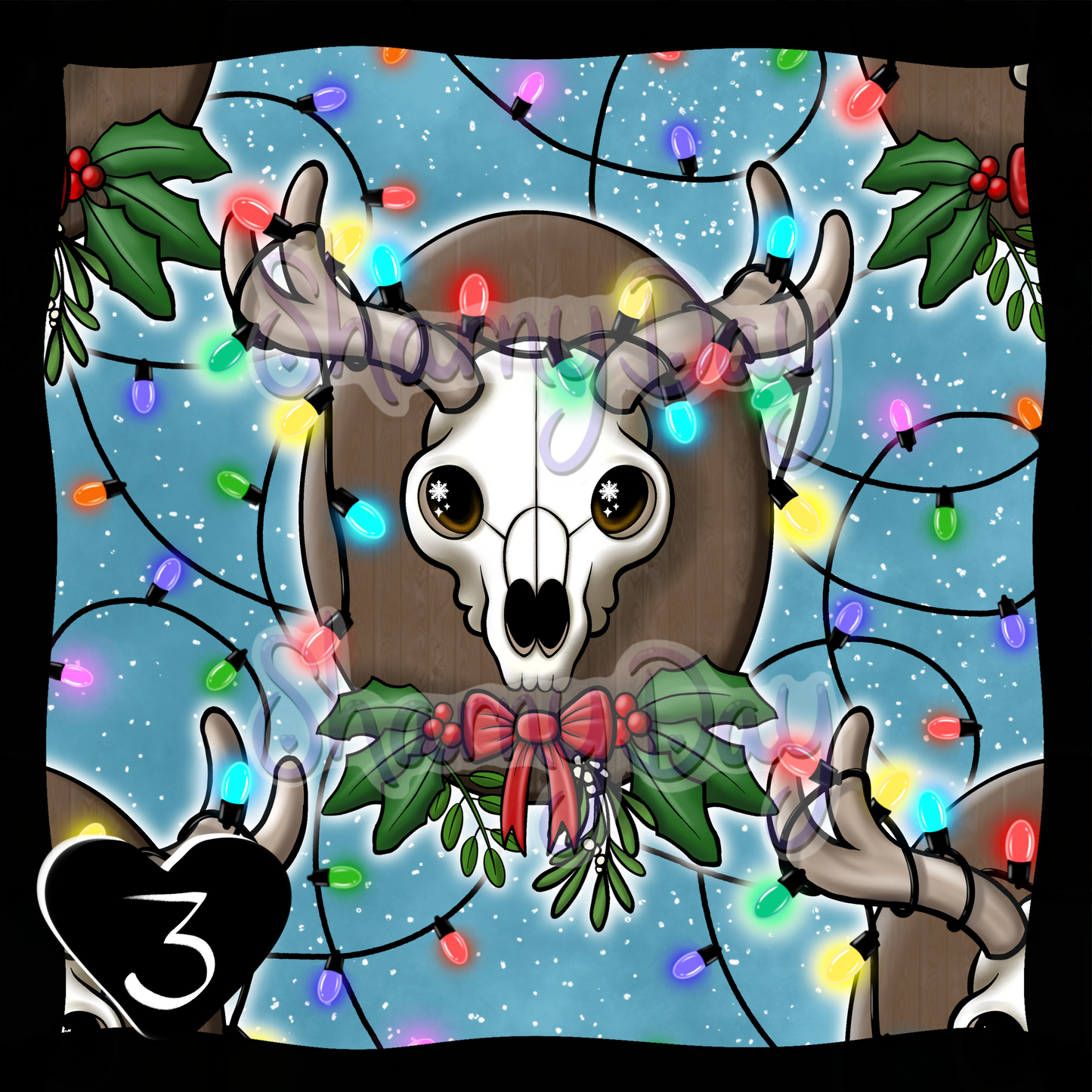 Reindeer Lights Plaque Exclusive Seamless Pattern