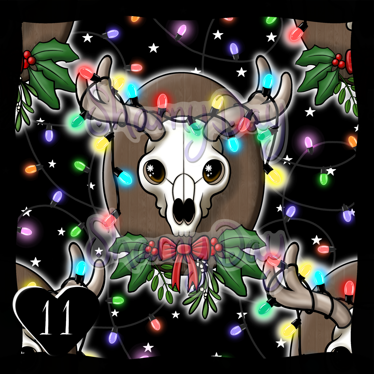 Reindeer Lights Plaque Exclusive Seamless Pattern