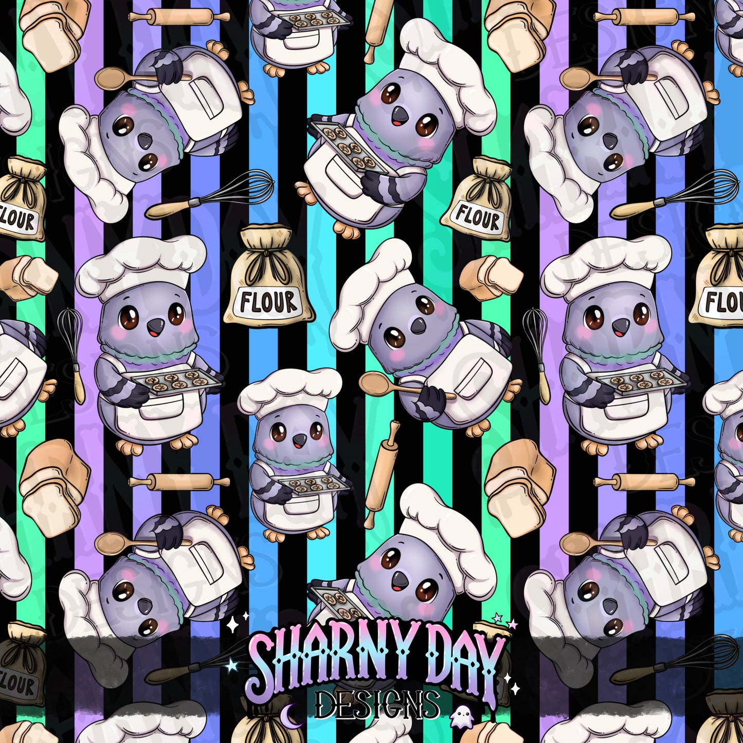 Baker Pigeon Exclusive Seamless Pattern Design