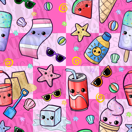 Kawaii Summer Exclusive Seamless Pattern