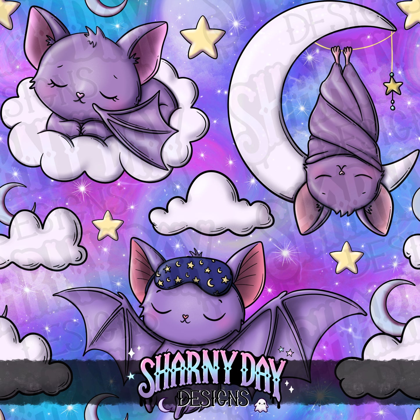 Dreamy Bats Exclusive Seamless Pattern Design