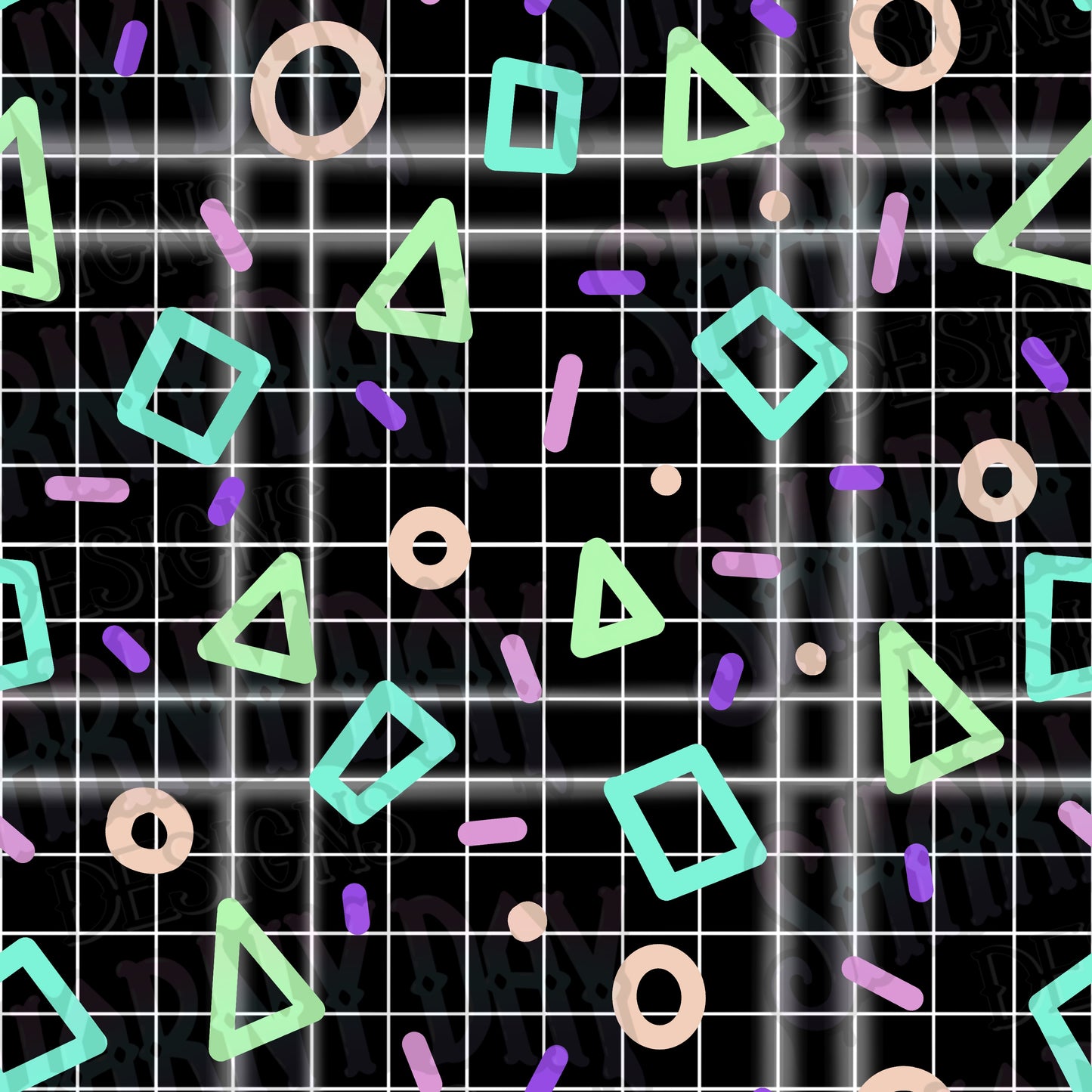 Pastel Retro Grid Non-exclusive Seamless Patterns - Bundle of 5