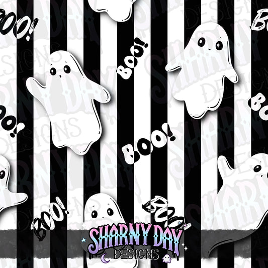 Mono Ghosties non-exclusive Seamless Pattern Design