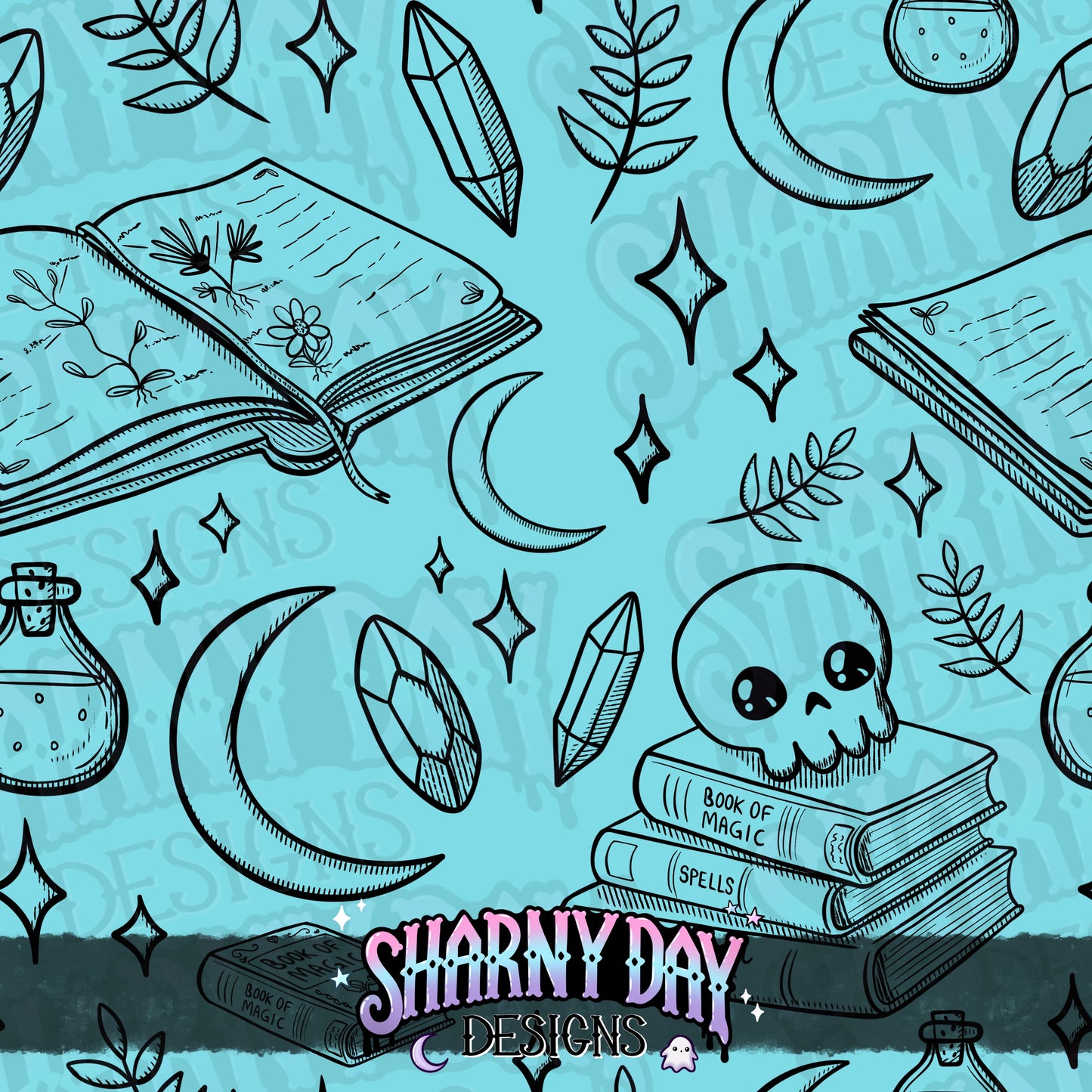 HEXTOBER - Spell Books non-exclusive Seamless Pattern Design