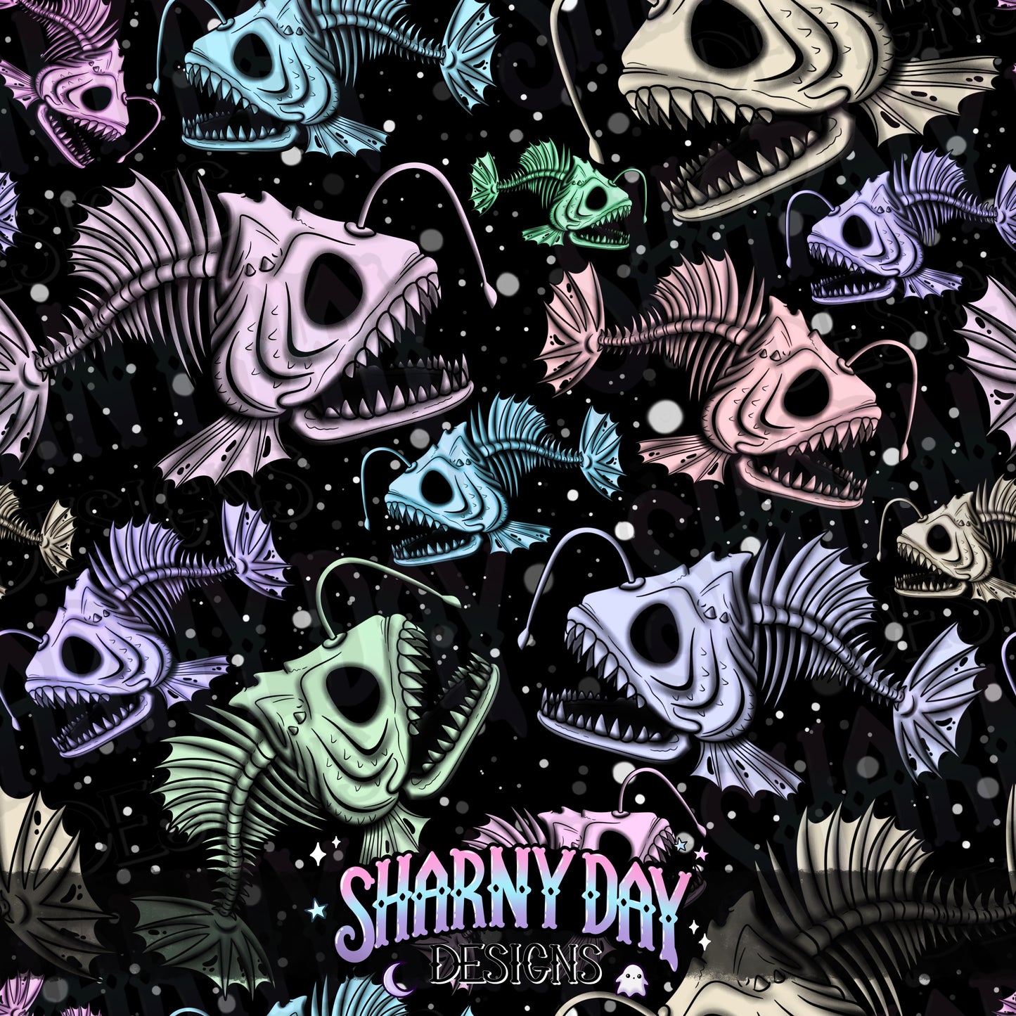 Angler Skelly Limited Seamless Pattern (2 available per colourway)