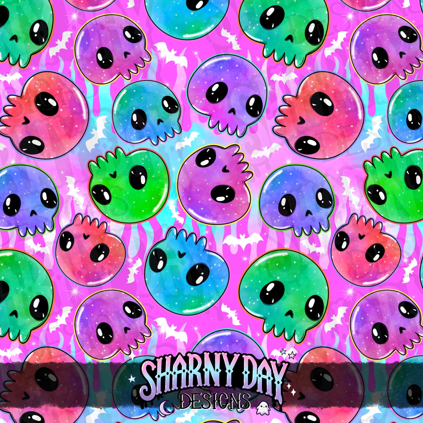 Galaxy Skulls Exclusive Seamless Pattern Design
