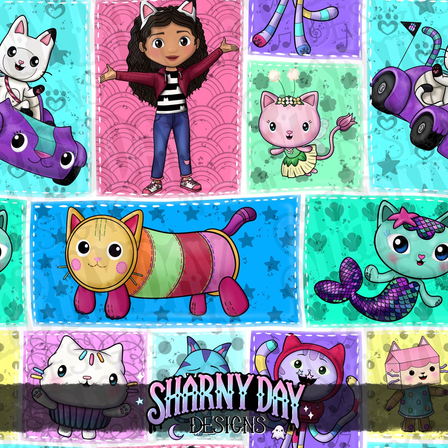 Gabby Girl & Friends non-exclusive Seamless Pattern Design