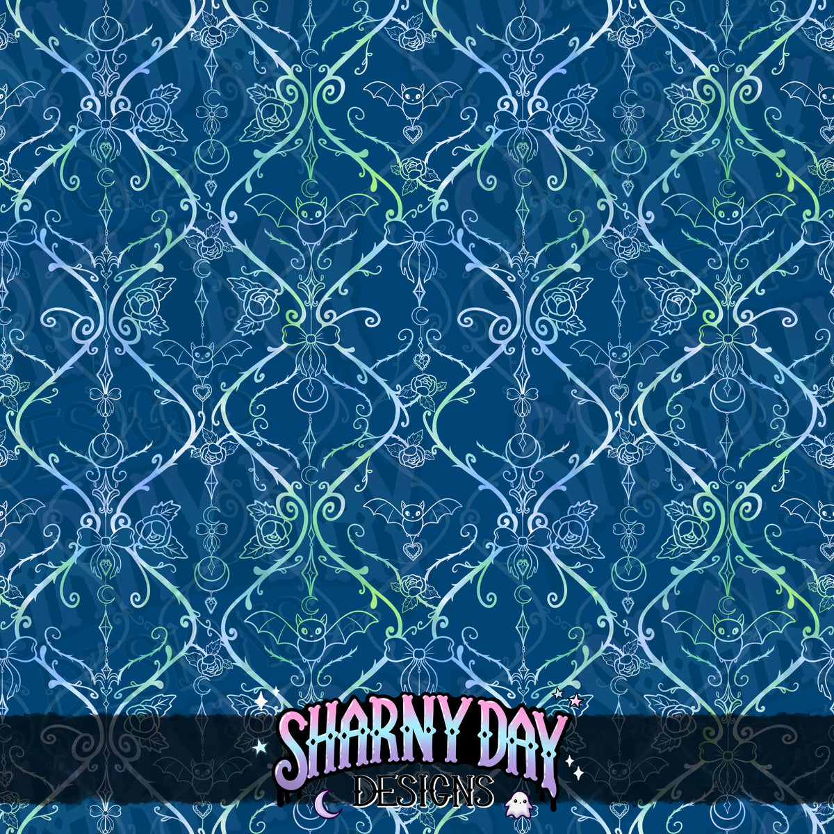 HEXTOBER - Gothic Bats and Bows (lattice) - non-exclusive Seamless Pattern Design