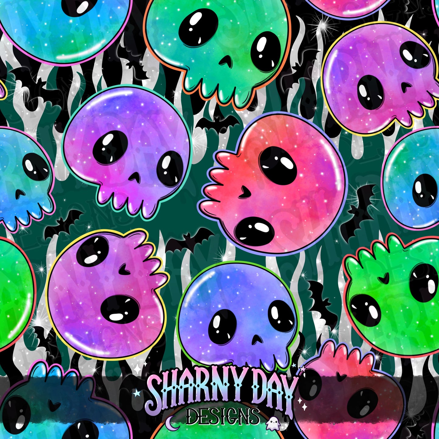 Galaxy Skulls Exclusive Seamless Pattern Design