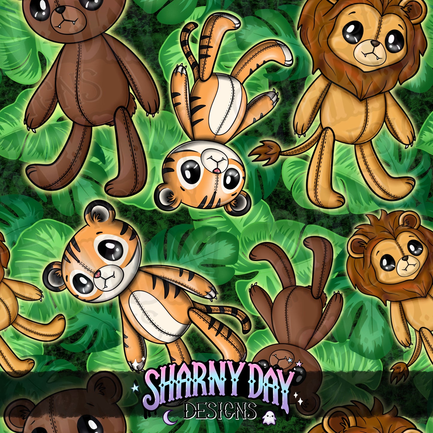 HEXTOBER - Wild Animal Plushies Exclusive Seamless Pattern Design