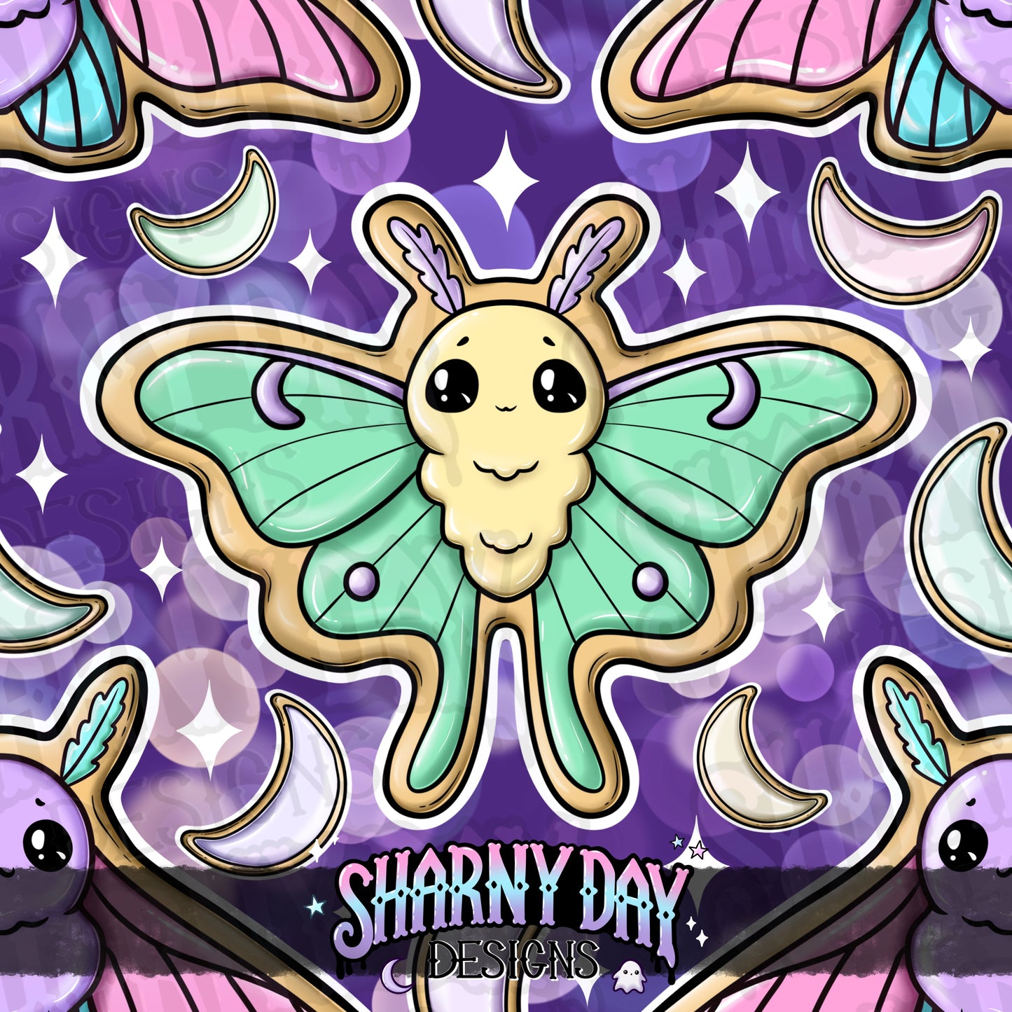 HEXTOBER - Moth Cookies Exclusive Seamless Pattern Design