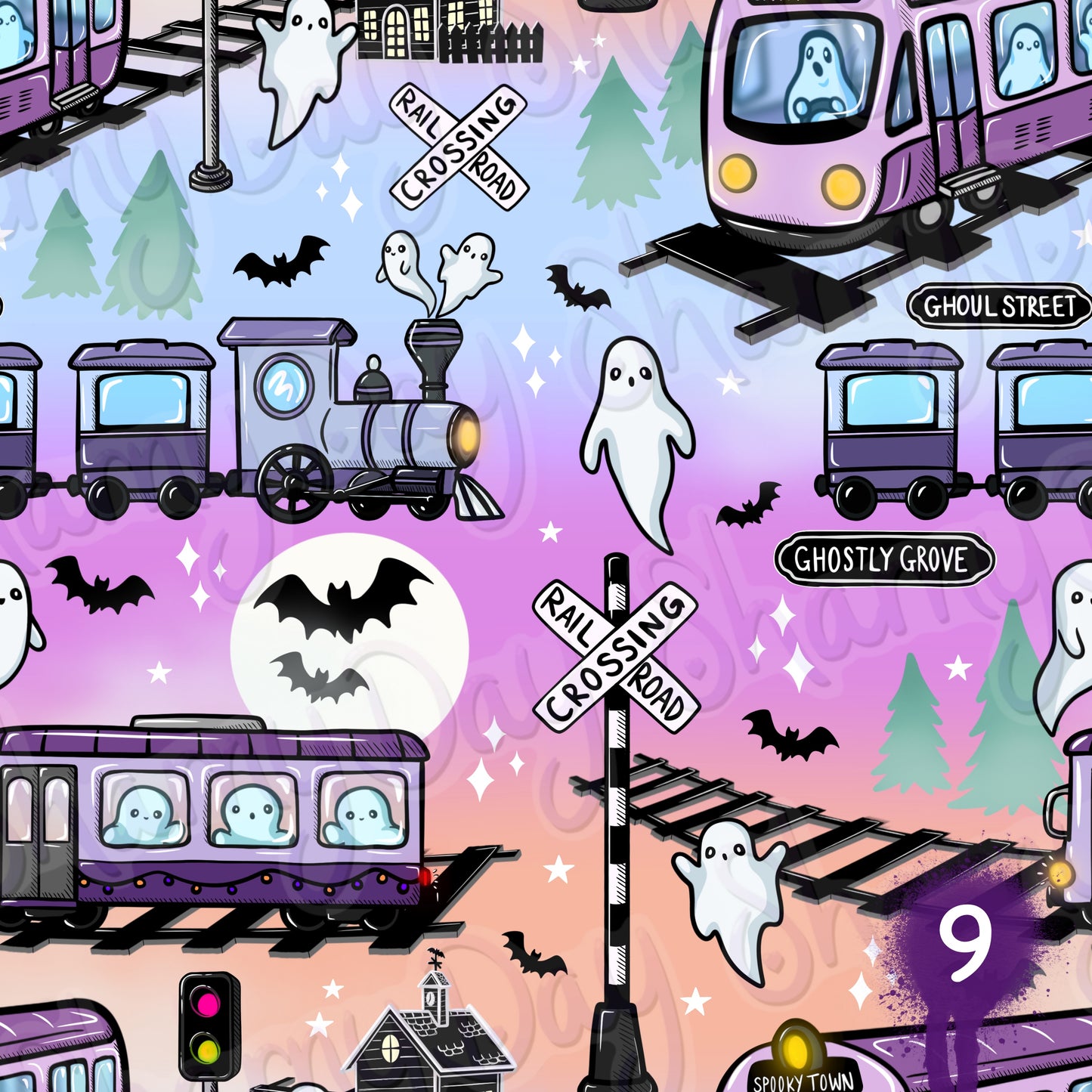 Train to Ghost Town Exclusive Seamless Pattern