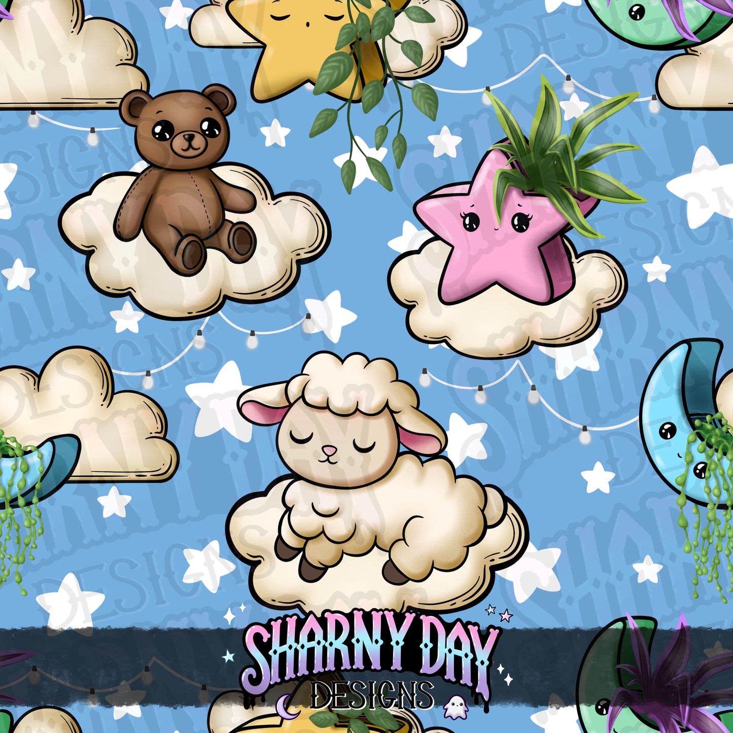 Sleepy Cozy Exclusive Seamless Pattern Design