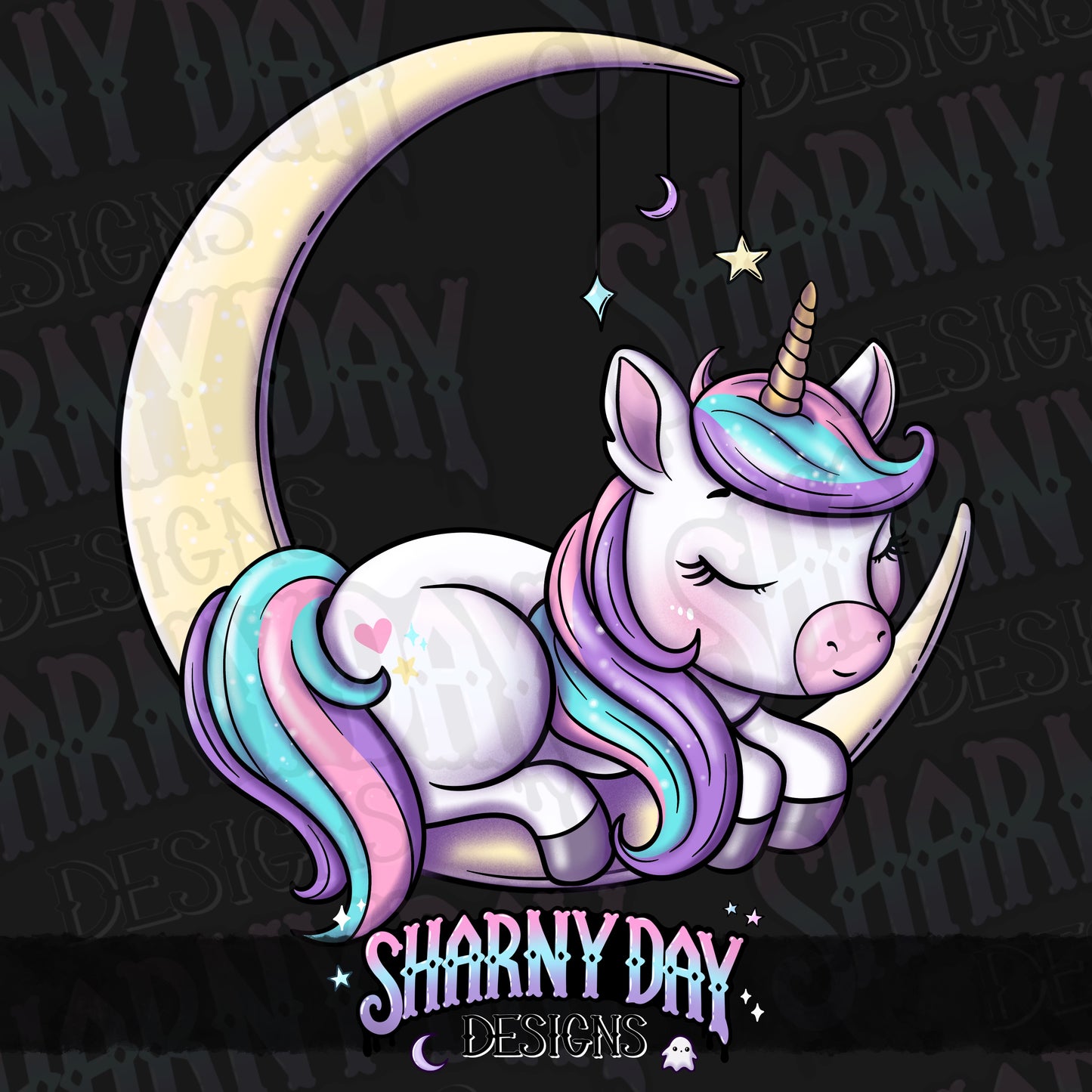 Kawaii Sleepy Unicorns non-exclusive PNG