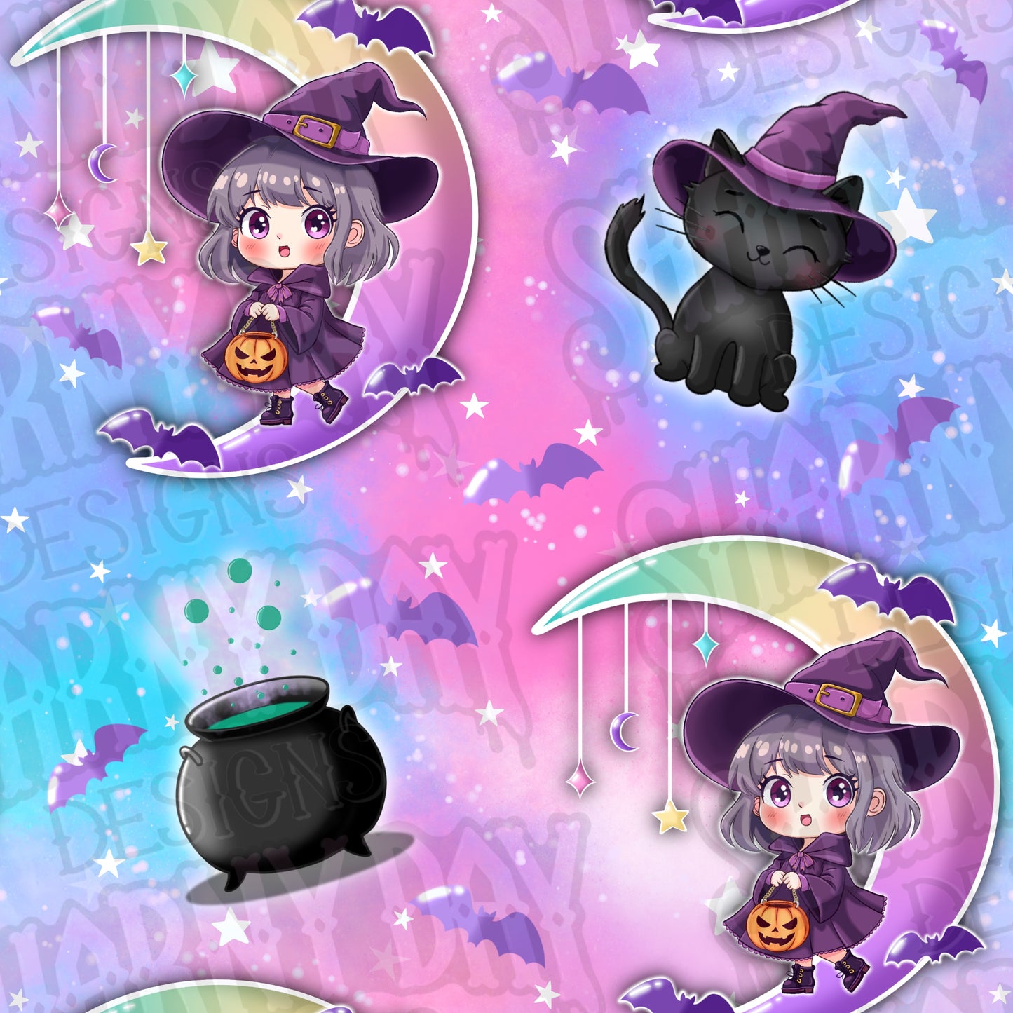 Little Witch Exclusive Seamless Pattern Design