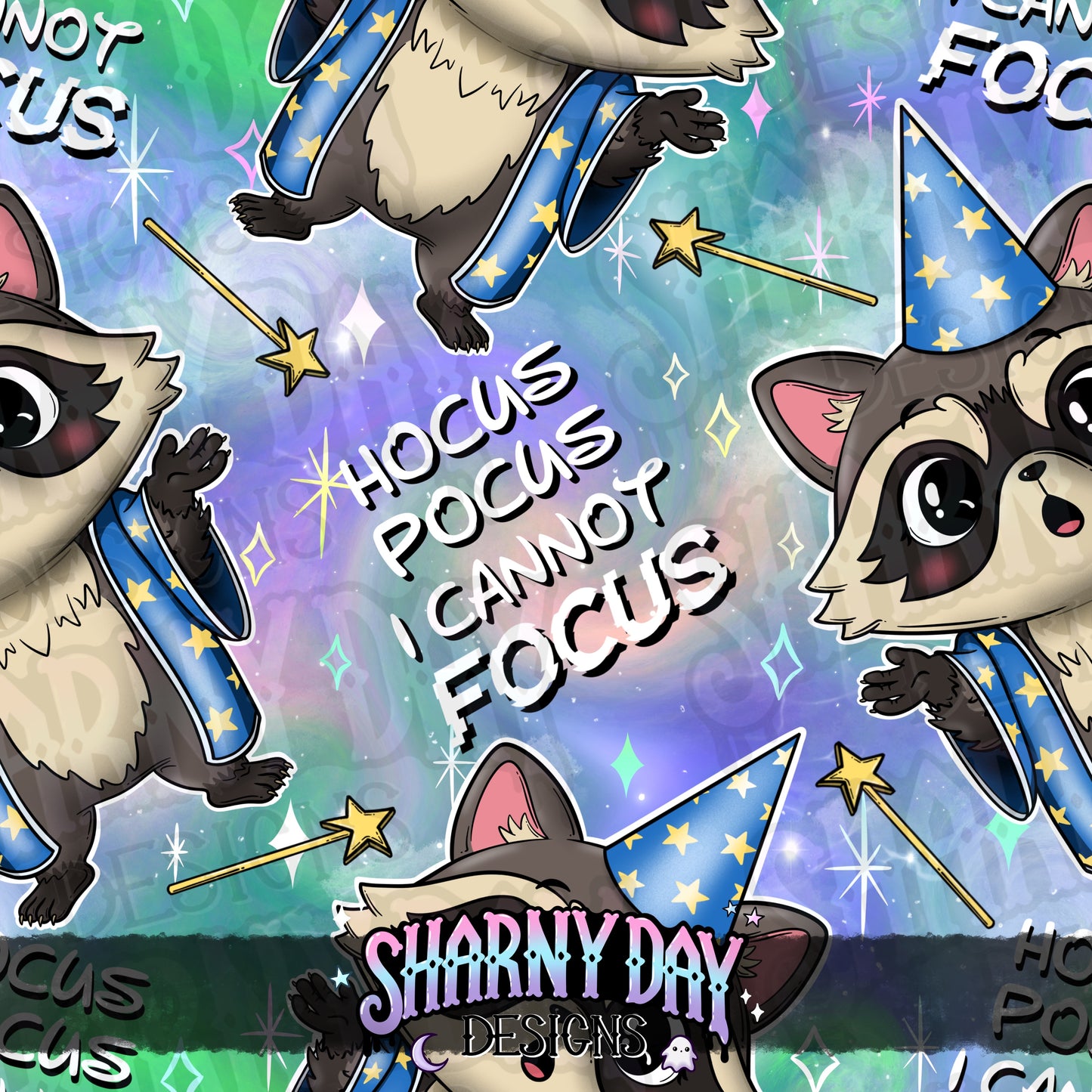 Hocus Pocus I Cannot Focus Exclusive Seamless Pattern Design