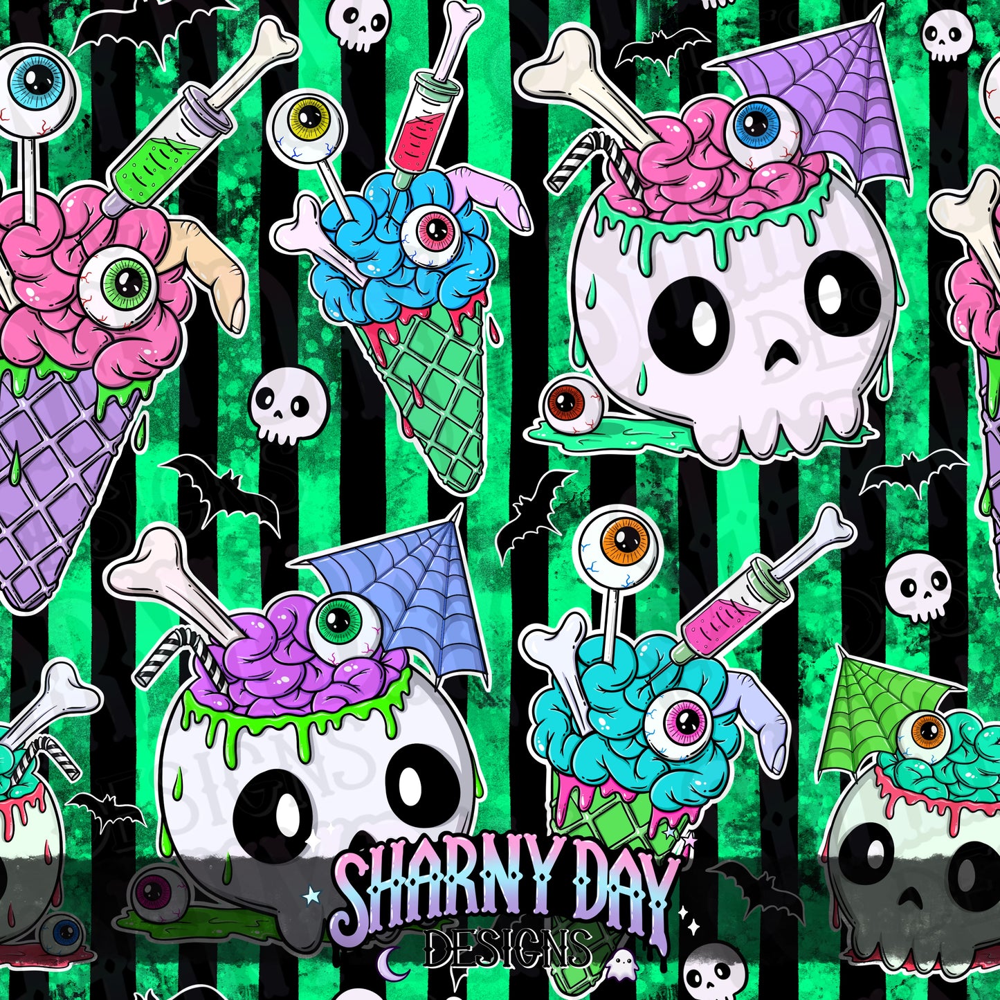 Zombie Sweet Treats Exclusive Seamless Pattern Design