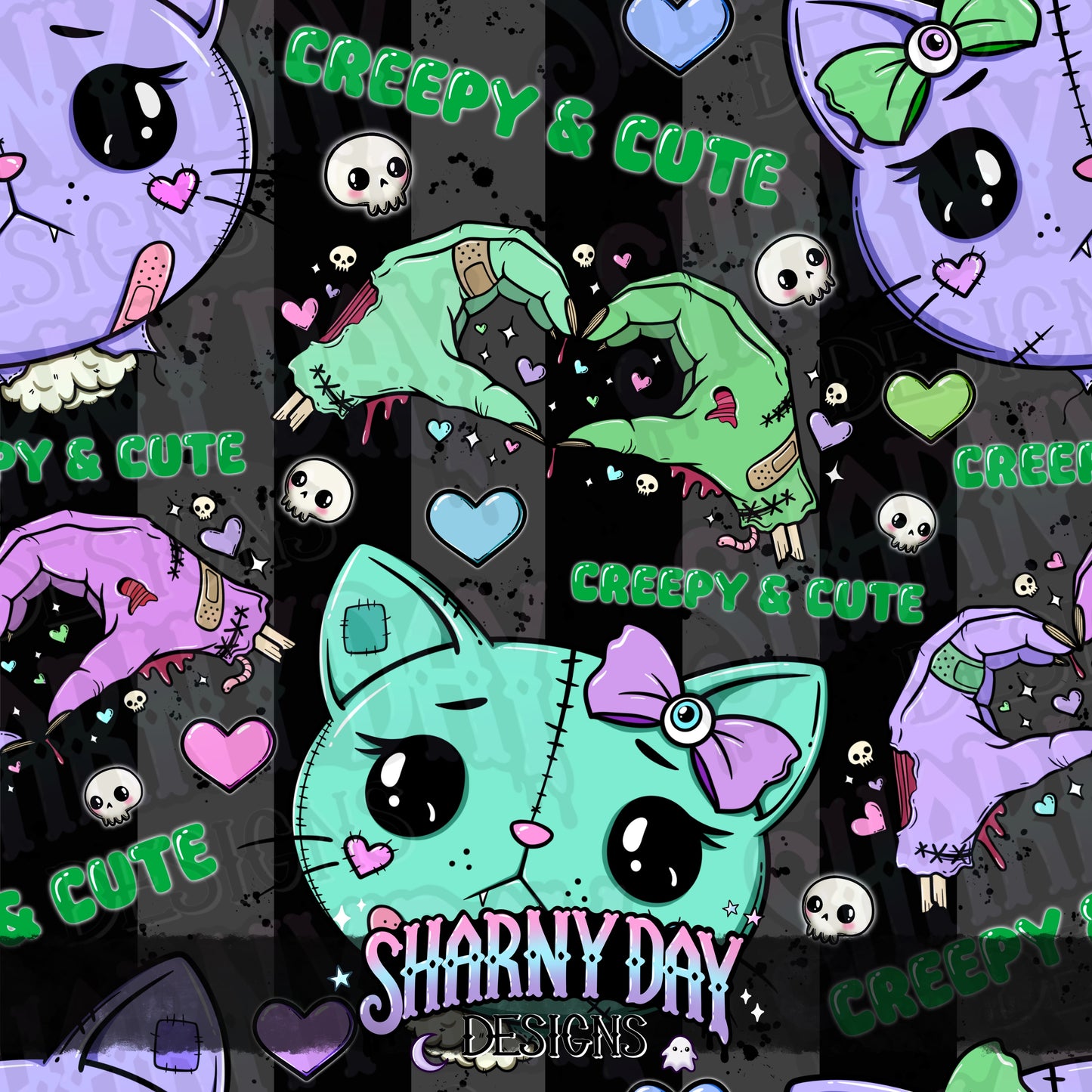 Gurokawa Kitty Exclusive Seamless Pattern Design