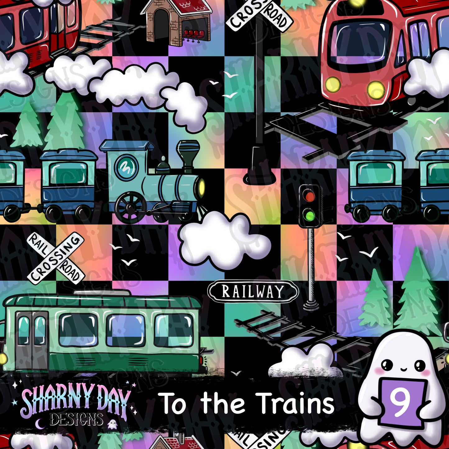 To the Trains Exclusive Seamless Pattern