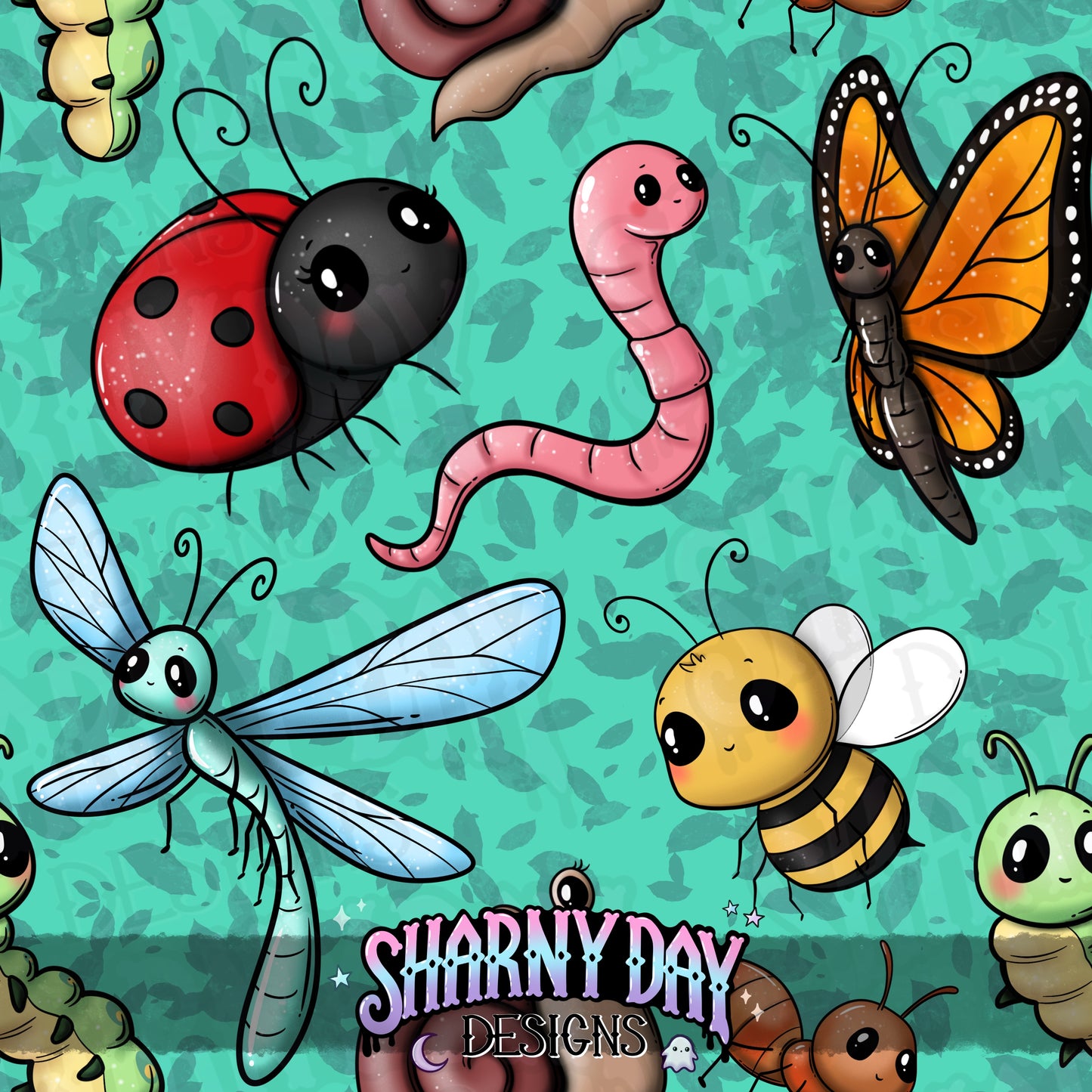 Happy Bugs Exclusive Seamless Pattern Design