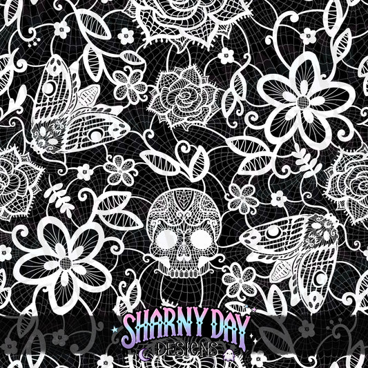 HEXTOBER - Gothic Floral Lace non-exclusive Seamless Pattern Design