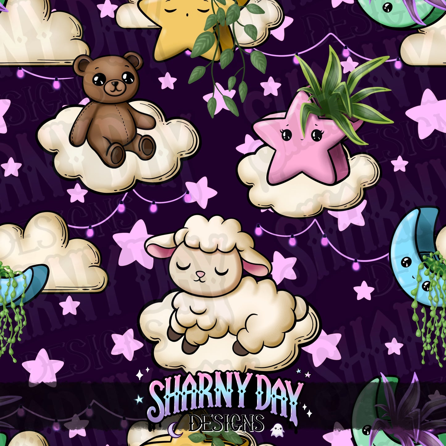 Sleepy Cozy Exclusive Seamless Pattern Design