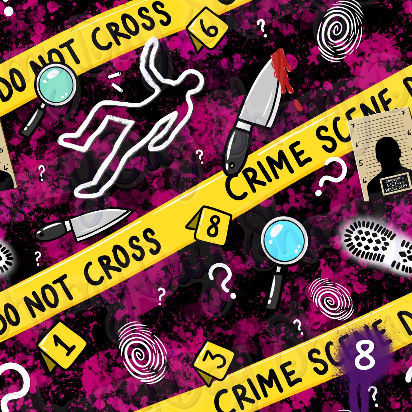 Crime Scene Exclusive Seamless Pattern