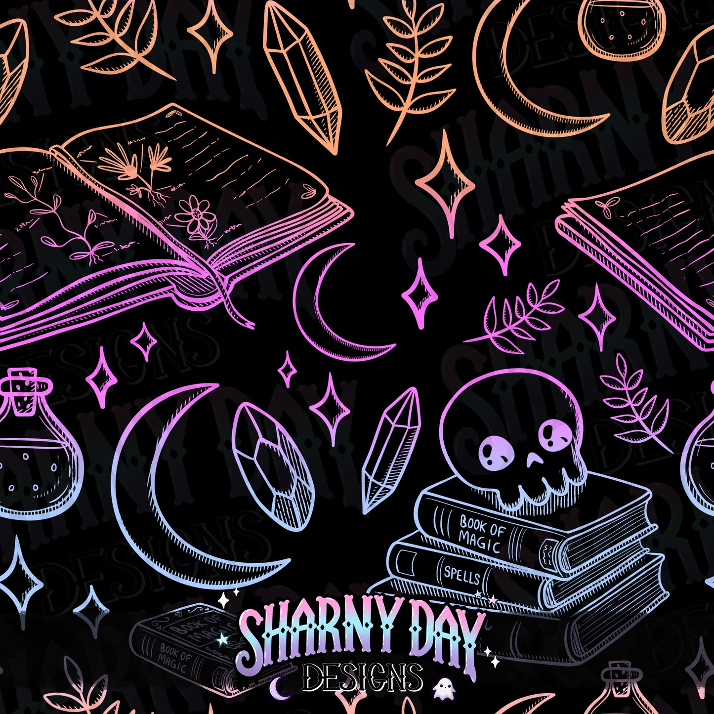 HEXTOBER - Spell Books non-exclusive Seamless Pattern Design